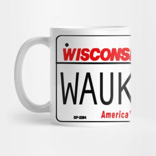 Waukesha Wisconsin License Plate Design Mug